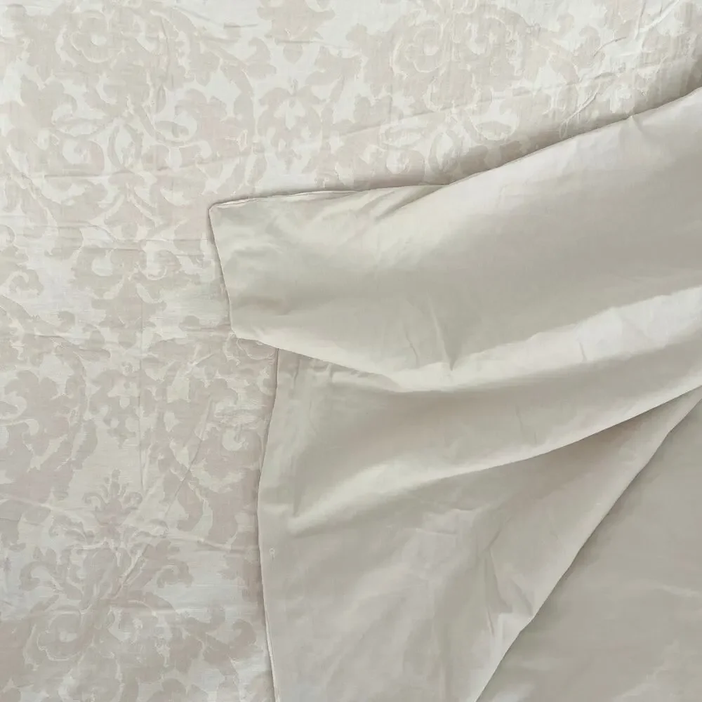 Pottery Barn Jacquard Medallion King Duvet Cover Blush Pink / Cream